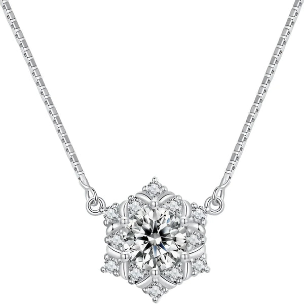 Brauthalskette aus Sterlingsilber mit Blumencluster und Zirkonia