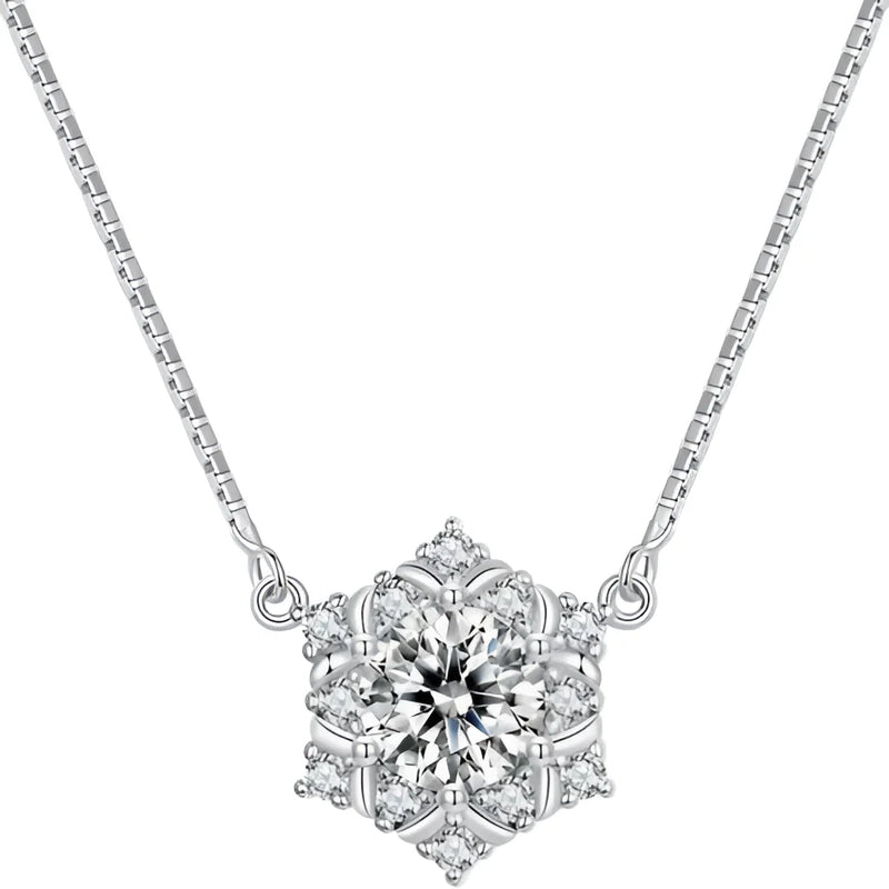Brauthalskette aus Sterlingsilber mit Blumencluster und Zirkonia