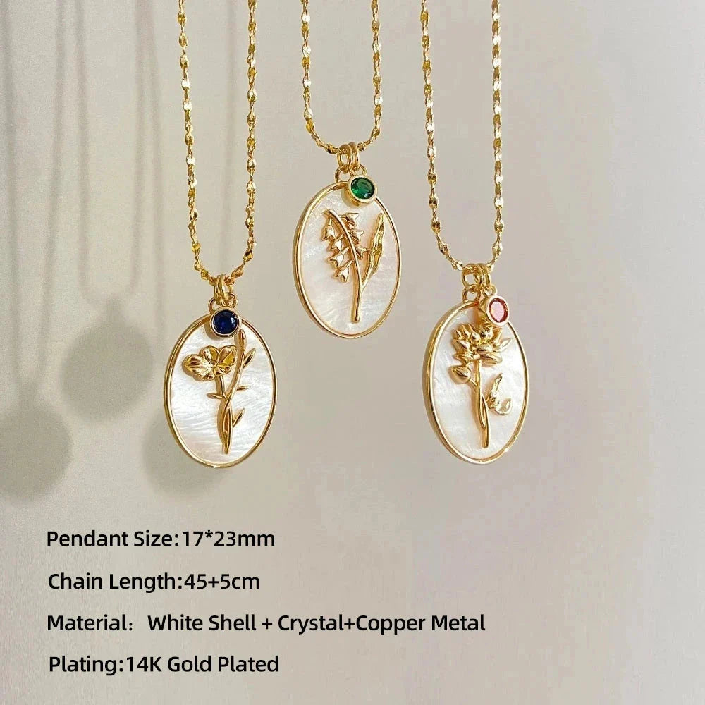 Vintage Kamee Halskette - Gold Botanischer Floraler Relief Anhänger