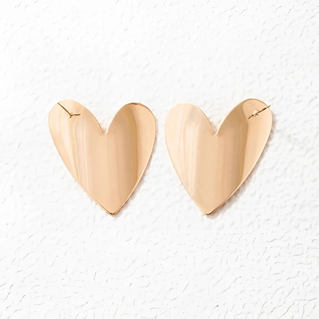 Goldene Herz Ohrstecker - Minimalistisches romantisches Schmuckgeschenk
