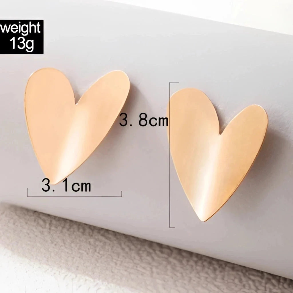 Goldene Herz Ohrstecker - Minimalistisches romantisches Schmuckgeschenk