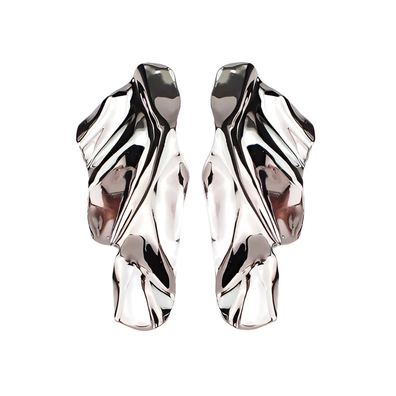 Gold Muschel Ohrringe - Einzigartiger, vom Ozean inspirierter abstrakter Schmuck