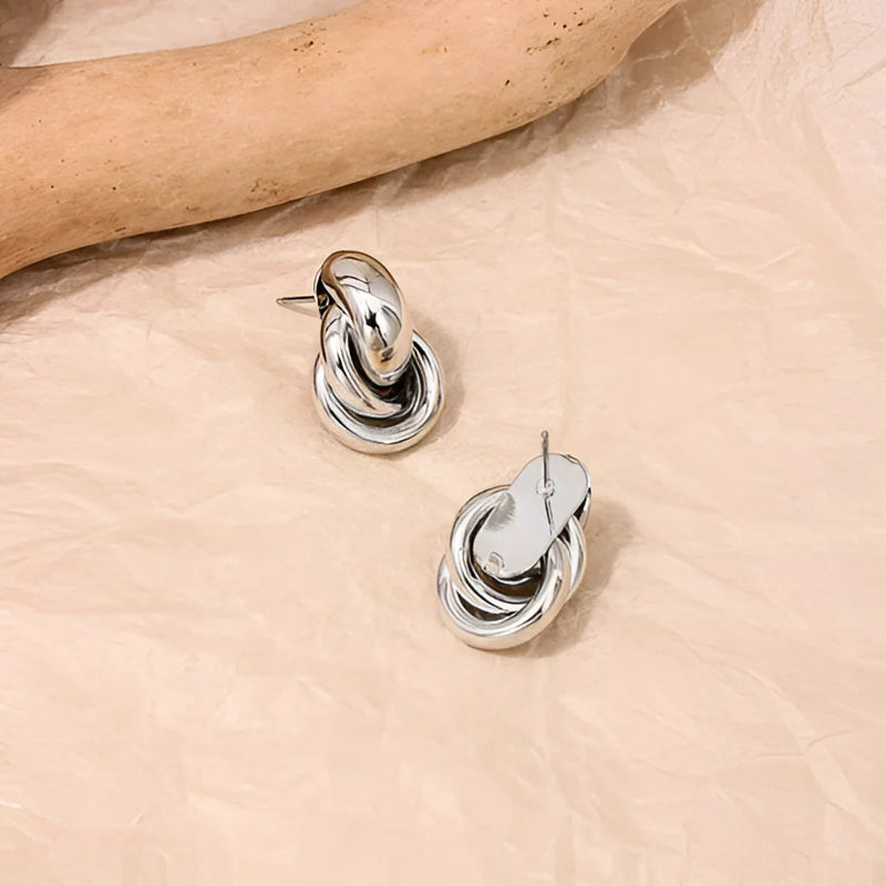 Goldene Spiralohrringe - Moderner, luxuriöser, mehrschaliger Designerschmuck