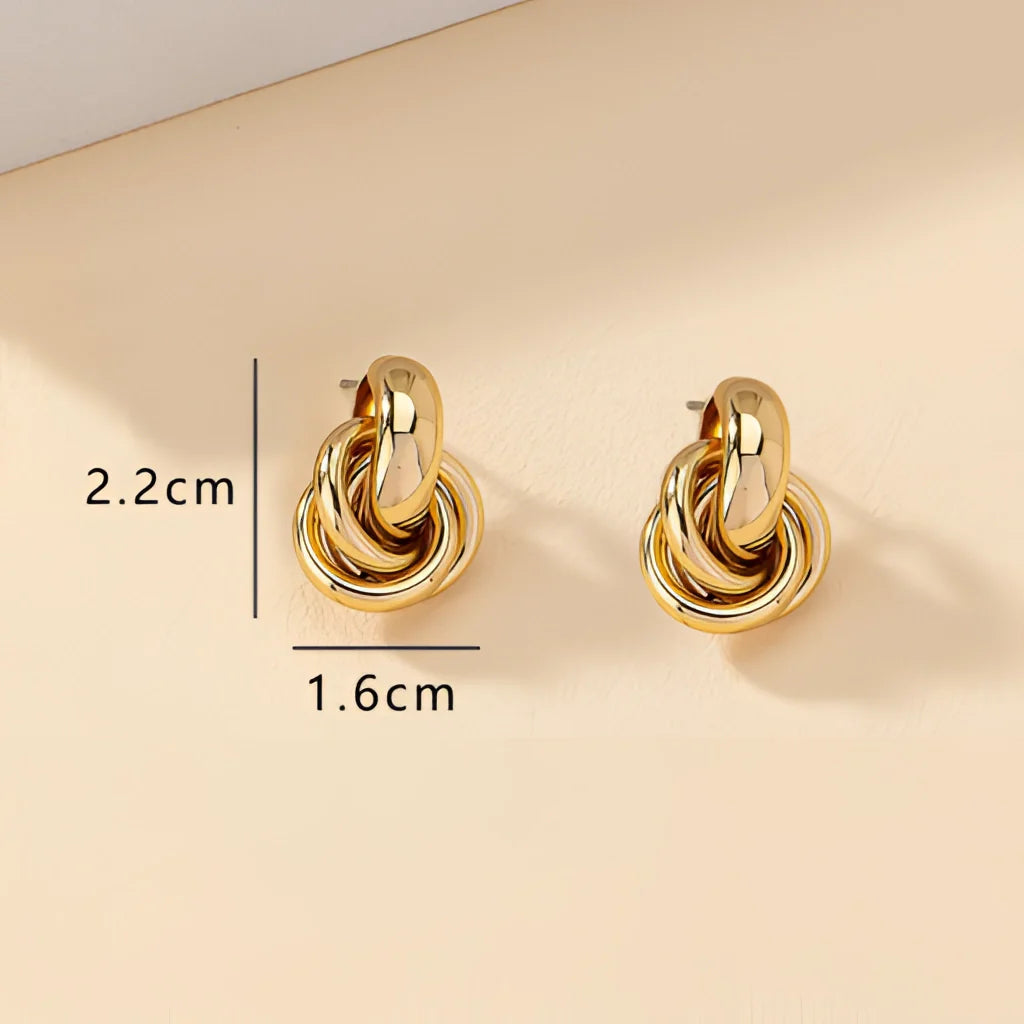 Goldene Spiralohrringe - Moderner, luxuriöser, mehrschaliger Designerschmuck
