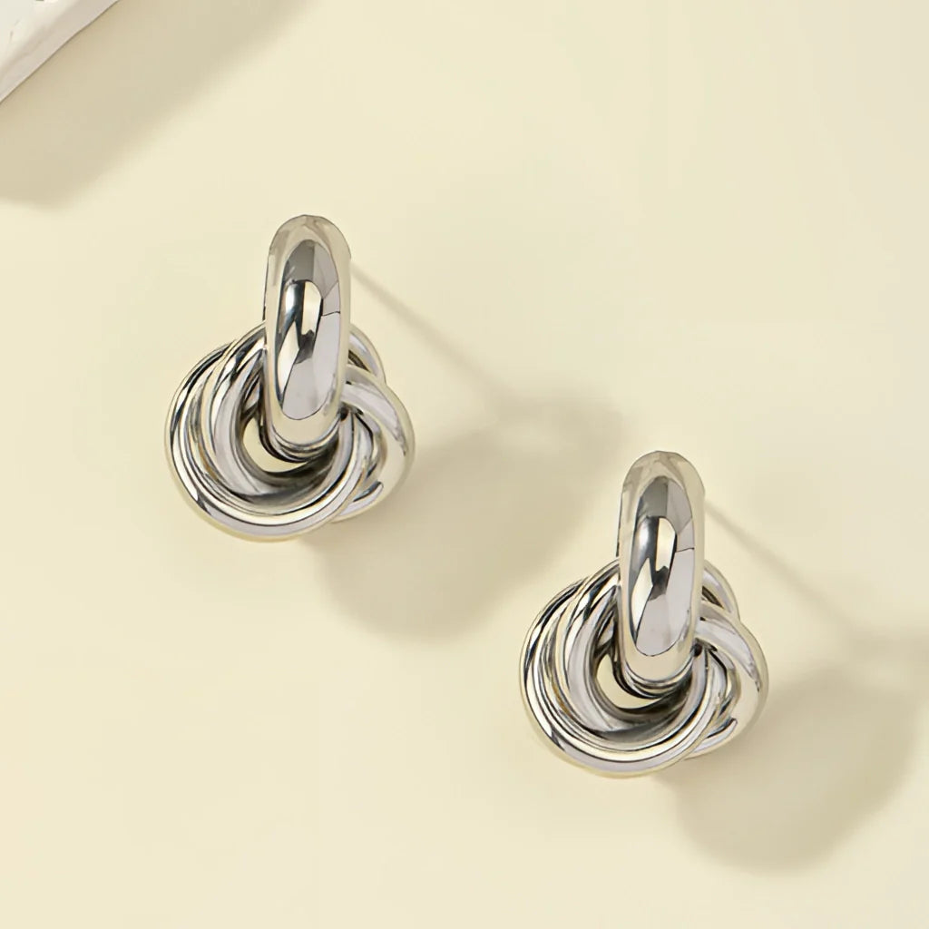 Goldene Spiralohrringe - Moderner, luxuriöser, mehrschaliger Designerschmuck