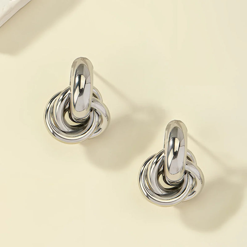 Goldene Spiralohrringe - Moderner, luxuriöser, mehrschaliger Designerschmuck