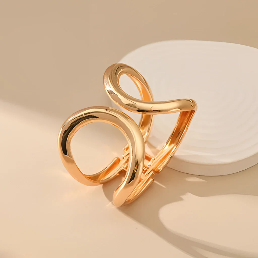 Luxuriöser verstellbarer Goldring mit Doppelband - Skulpturaler Designerschmuck