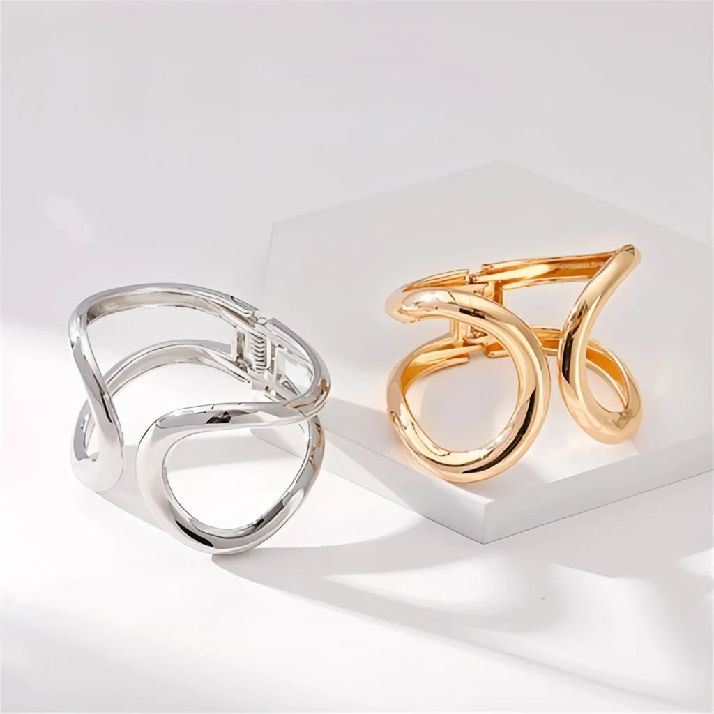 Luxuriöser verstellbarer Goldring mit Doppelband - Skulpturaler Designerschmuck