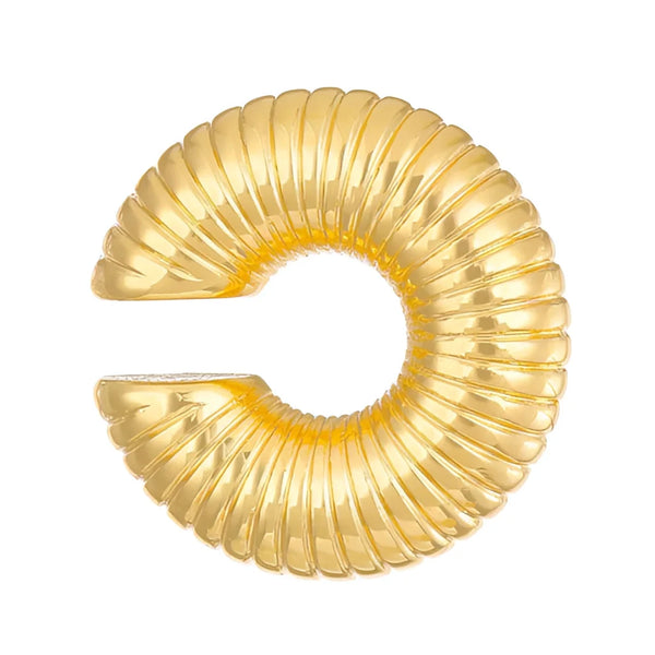 Luxuriöse, moderne Spiralskulptur in Gold – elegantes, abstraktes Tafelaufsatz