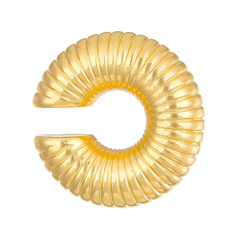 Luxuriöse, moderne Spiralskulptur in Gold – elegantes, abstraktes Tafelaufsatz
