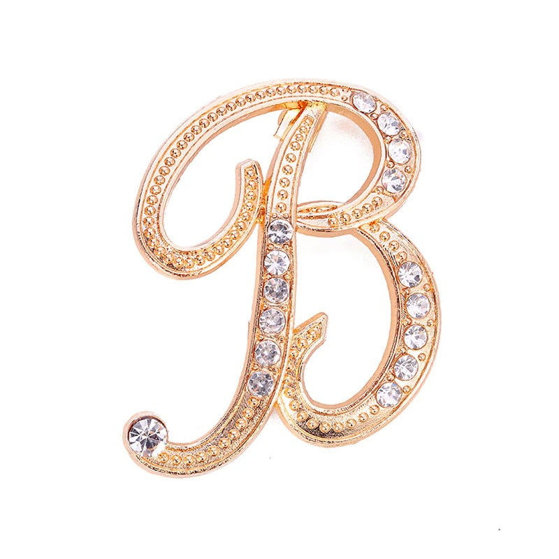 Personalisierte mit Strasssteinen besetzte Broschennadeln mit Anfangsbuchstaben