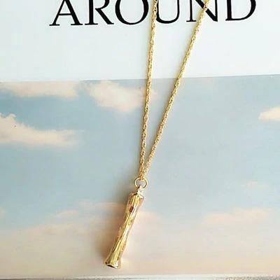 Bambus inspirierte Naturliebhaber Alphabet Halskette