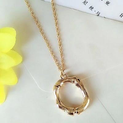 Bambus inspirierte Naturliebhaber Alphabet Halskette