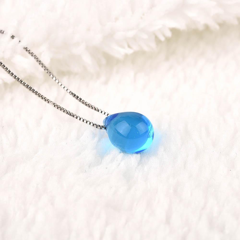 Strand, Ozean, Meer, Halskette mit Meerjungfrau, Tropfen-Glas-Anhänger