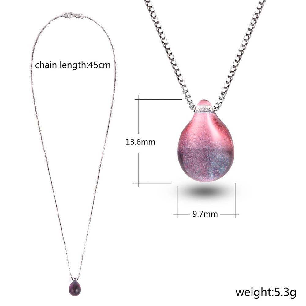 Strand, Ozean, Meer, Halskette mit Meerjungfrau, Tropfen-Glas-Anhänger