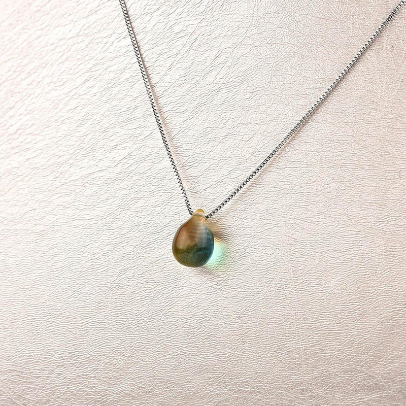 Strand, Ozean, Meer, Halskette mit Meerjungfrau, Tropfen-Glas-Anhänger