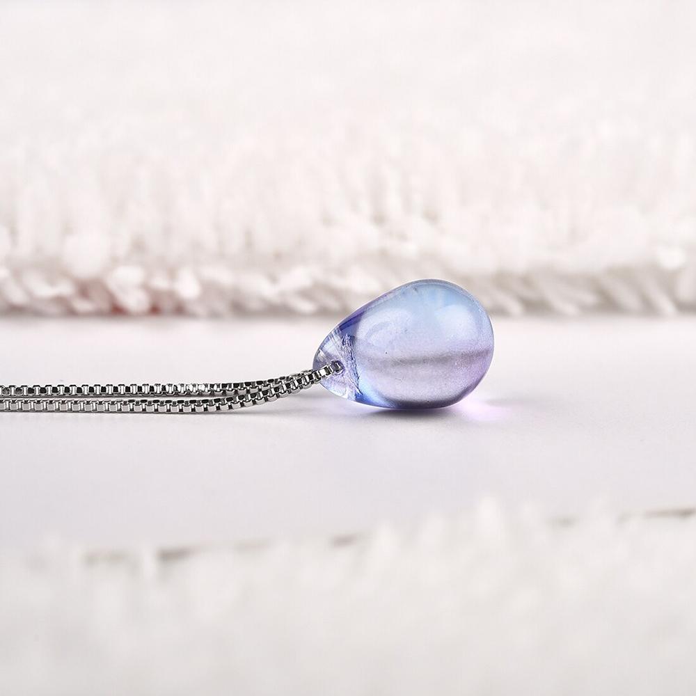 Strand, Ozean, Meer, Halskette mit Meerjungfrau, Tropfen-Glas-Anhänger