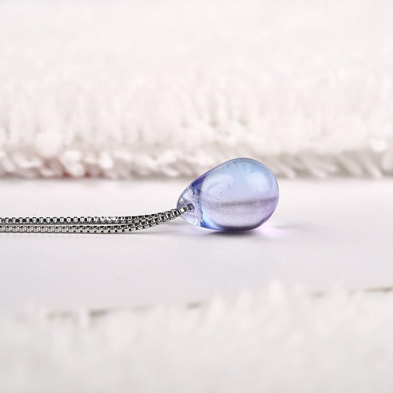 Strand, Ozean, Meer, Halskette mit Meerjungfrau, Tropfen-Glas-Anhänger