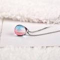 Strand, Ozean, Meer, Halskette mit Meerjungfrau, Tropfen-Glas-Anhänger