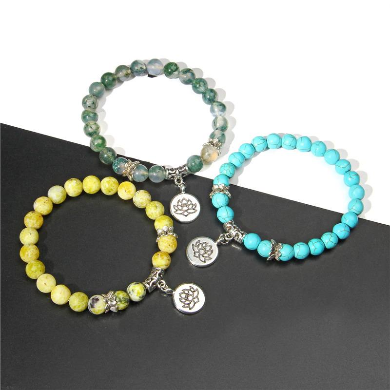 Perlenarmband mit Marmor-Charm