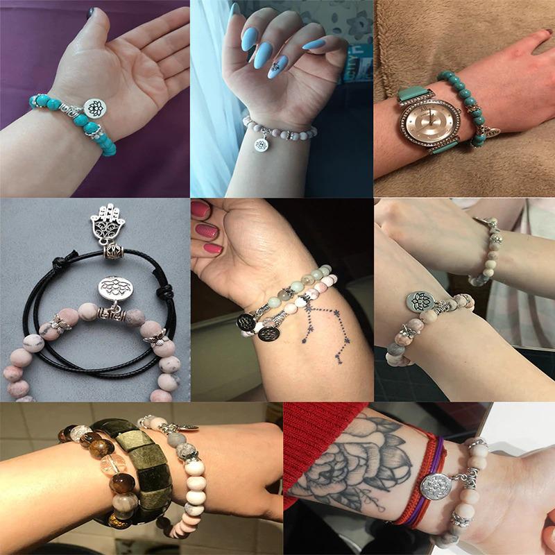 Perlenarmband mit Marmor-Charm