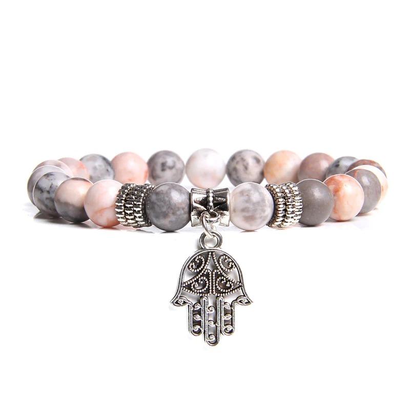 Perlenarmband mit Marmor-Charm