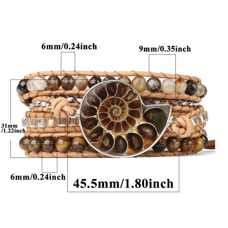 Wickelarmband mit Perlen und Meeresmuscheln