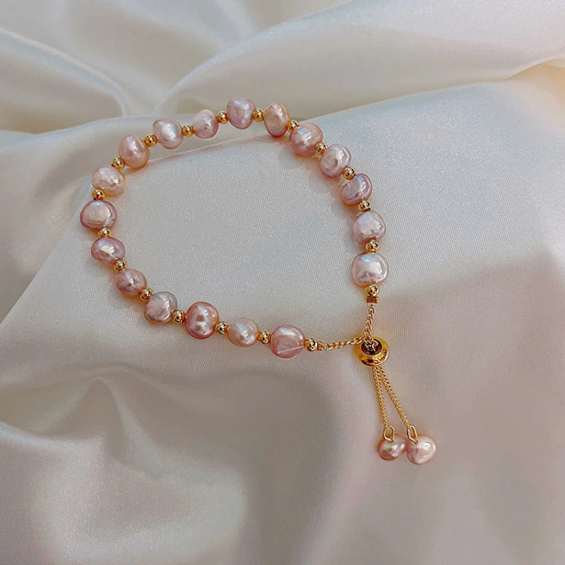 Modische Armbänder mit Bienenverzierung aus Naturperlen und Strass