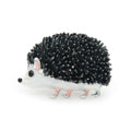 Schwarze Emaille-Brosche mit Igel-Motiv