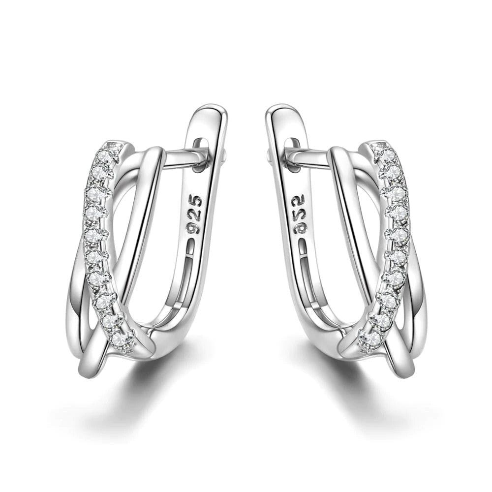 Kleine Creolen mit schwarzem Spinell und Strass