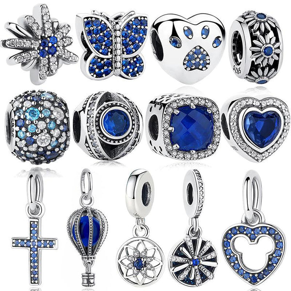 Blaue Strass-Charm-Perlen