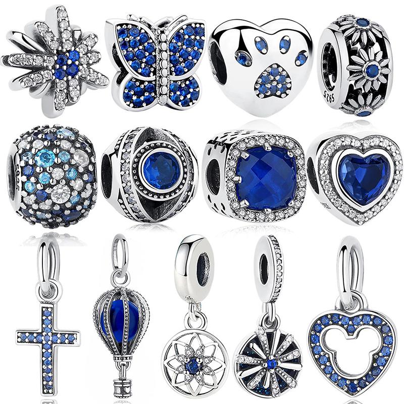 Blaue Strass-Charm-Perlen