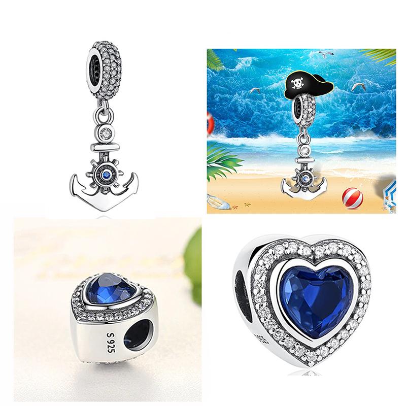 Blaue Strass-Charm-Perlen