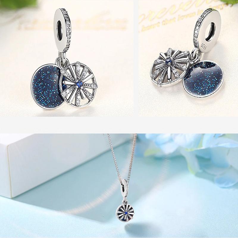 Blaue Strass-Charm-Perlen