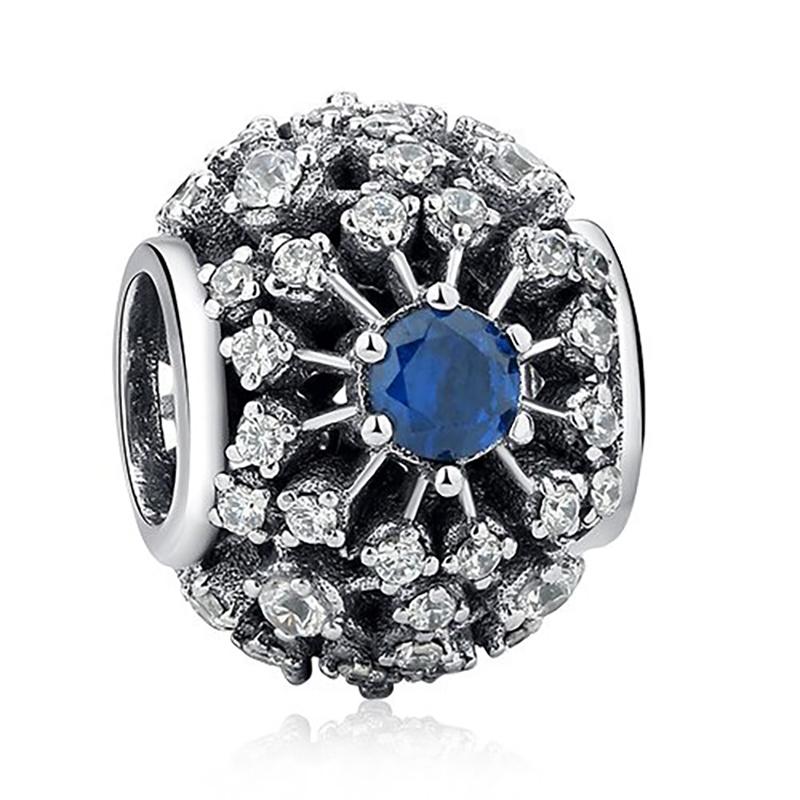 Blaue Strass-Charm-Perlen