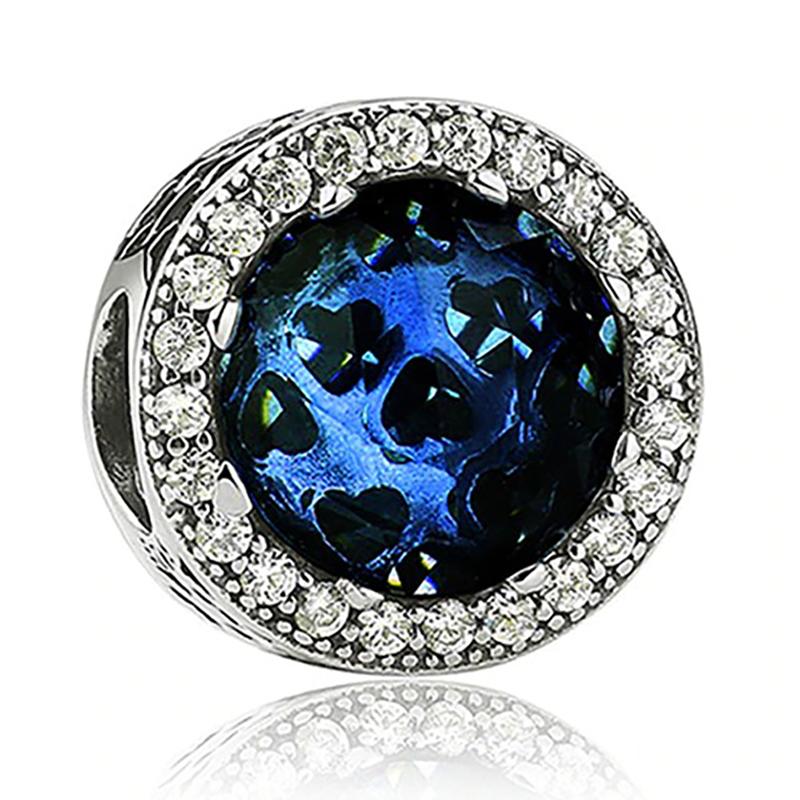 Blaue Strass-Charm-Perlen