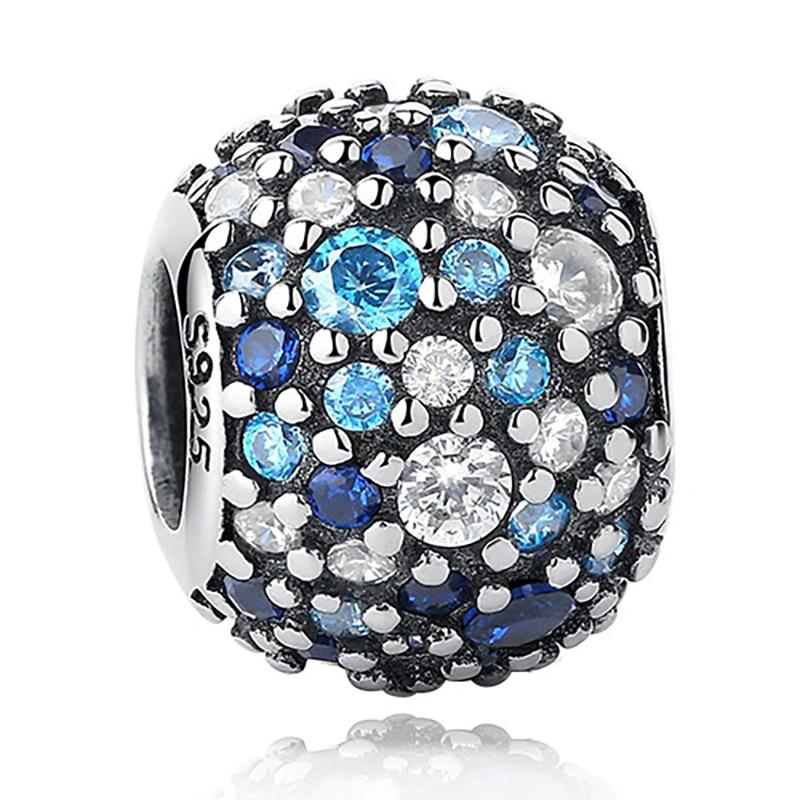 Blaue Strass-Charm-Perlen