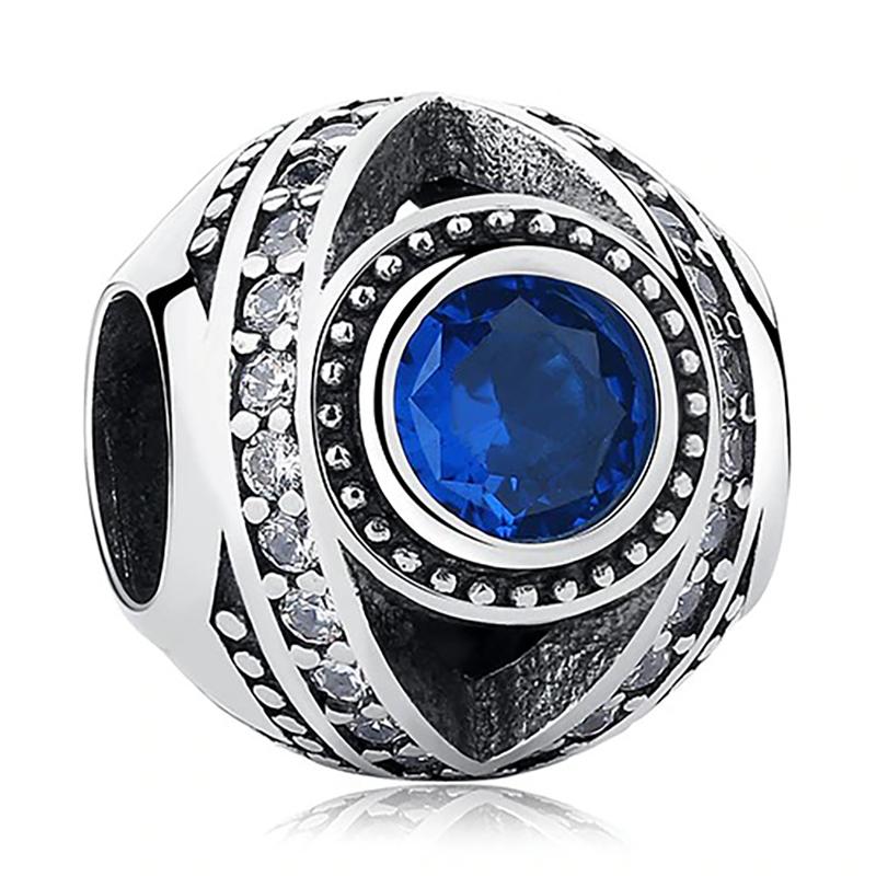 Blaue Strass-Charm-Perlen