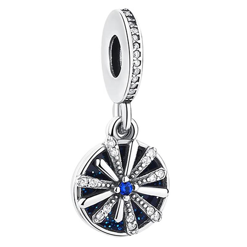 Blaue Strass-Charm-Perlen