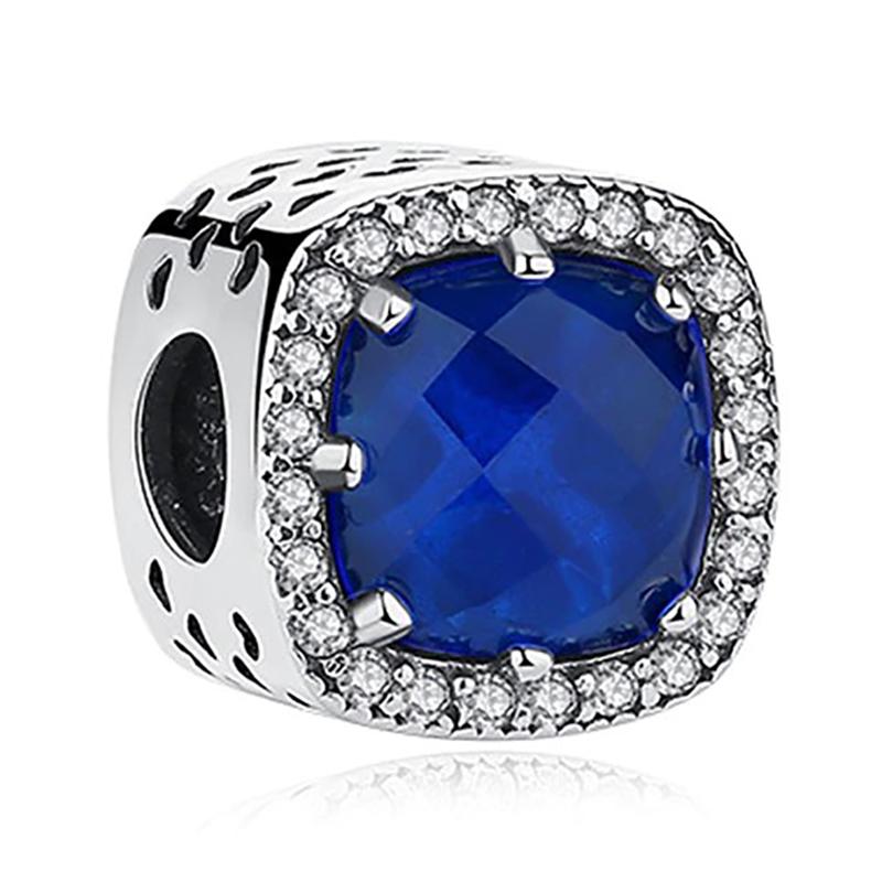 Blaue Strass-Charm-Perlen