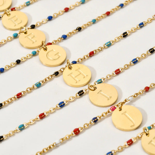 Bohemian Chic Bunte Perlen Personalisierte A-Z Initial Charm Armbänder