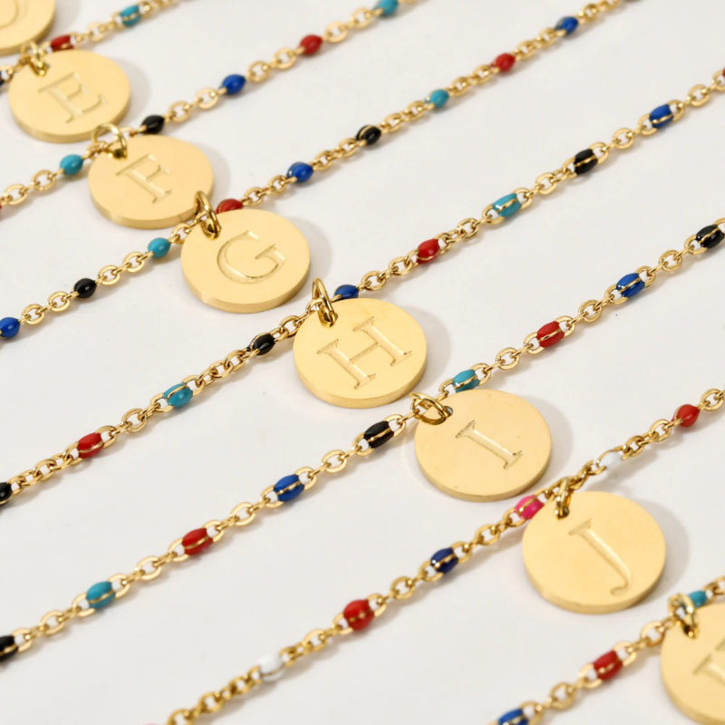 Bohemian Chic Bunte Perlen Personalisierte A-Z Initial Charm Armbänder