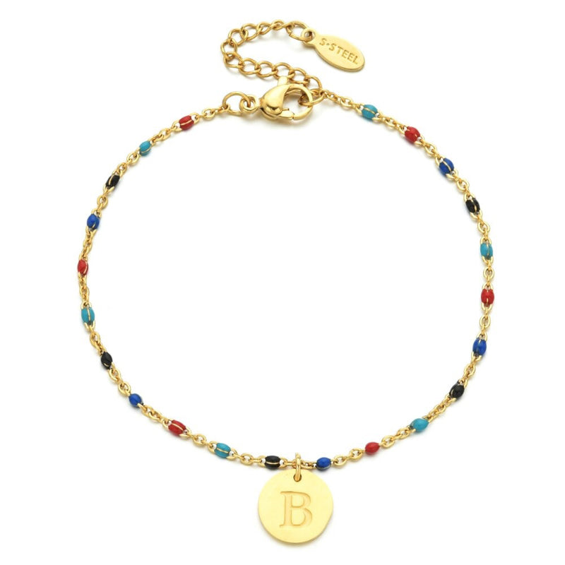 Bohemian Chic Bunte Perlen Personalisierte A-Z Initial Charm Armbänder