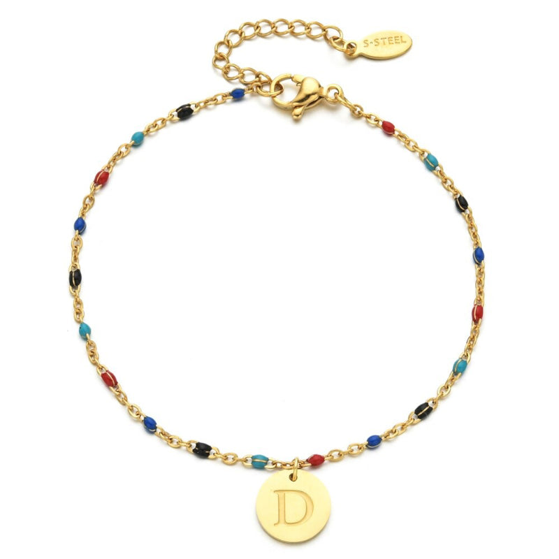 Bohemian Chic Bunte Perlen Personalisierte A-Z Initial Charm Armbänder
