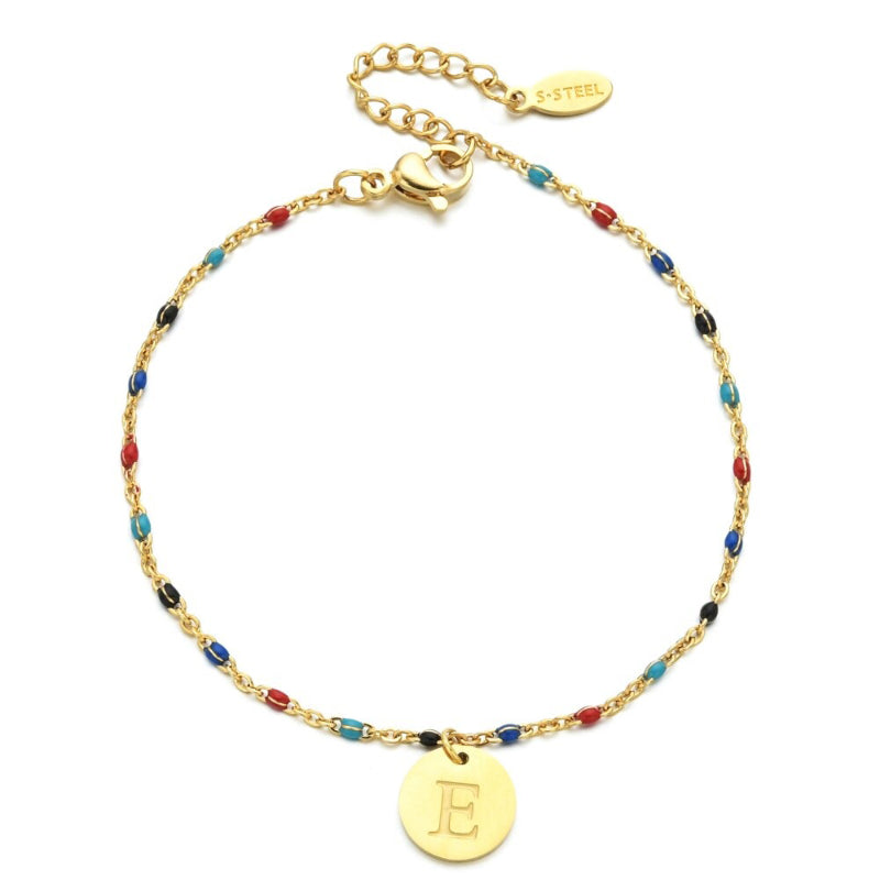 Bohemian Chic Bunte Perlen Personalisierte A-Z Initial Charm Armbänder