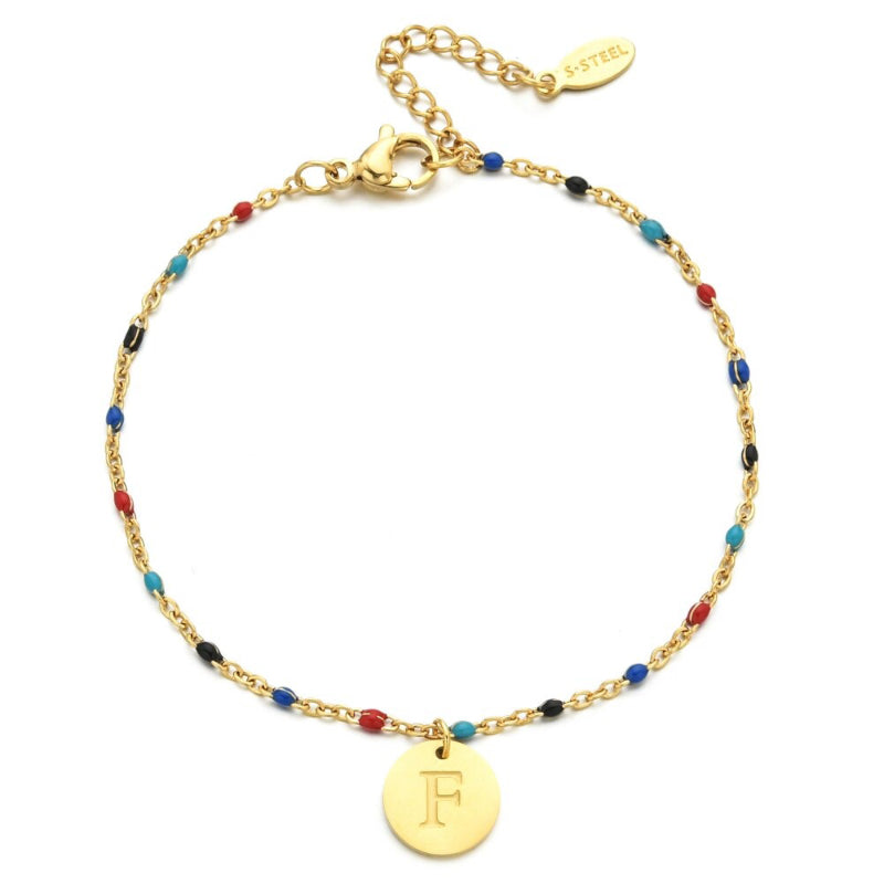 Bohemian Chic Bunte Perlen Personalisierte A-Z Initial Charm Armbänder