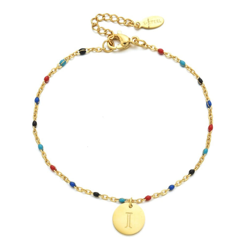 Bohemian Chic Bunte Perlen Personalisierte A-Z Initial Charm Armbänder