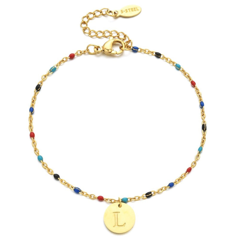 Bohemian Chic Bunte Perlen Personalisierte A-Z Initial Charm Armbänder