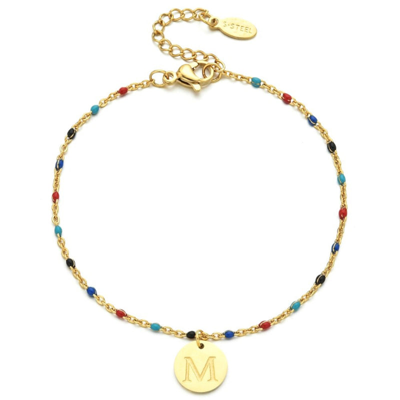 Bohemian Chic Bunte Perlen Personalisierte A-Z Initial Charm Armbänder
