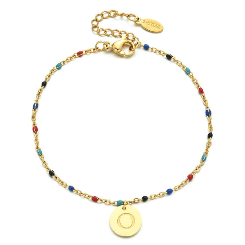 Bohemian Chic Bunte Perlen Personalisierte A-Z Initial Charm Armbänder